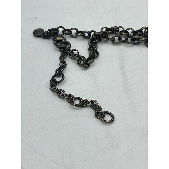 J. Crew Silver Tone Shades of Green Rhinestones Chain Clustered Necklace - Picture 15 of 16